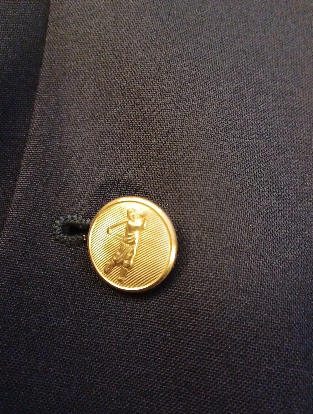 Bobby Jones Men's Wool Suit Jacket With Gold Tone Decorative Golf Buttons. 40S